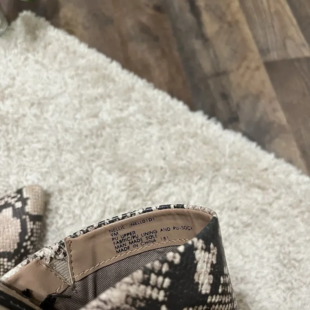 Steven Steve Madden Bold Snakeskin Print Faux Leather Nellie Slip-On Heel Mules